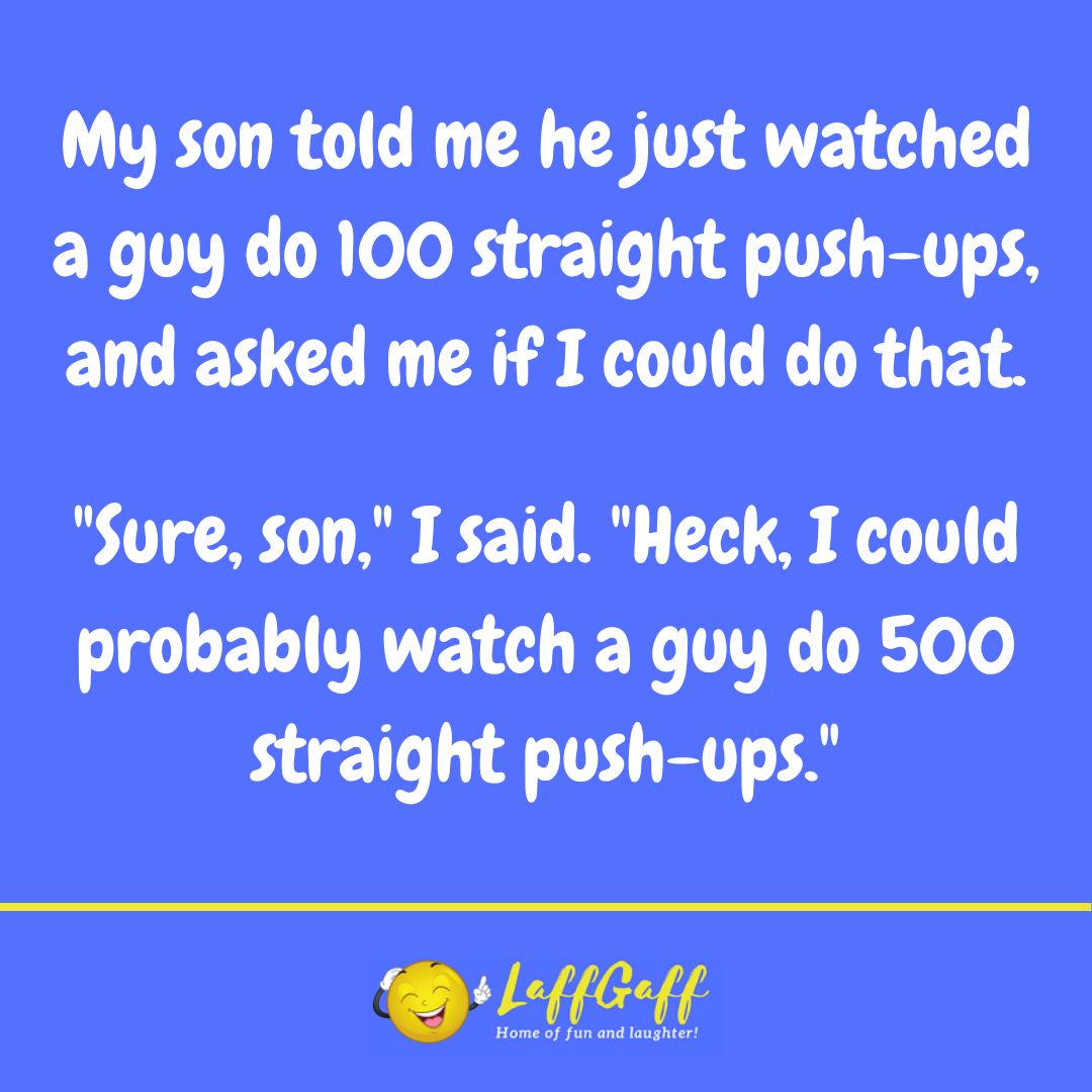 100 push-ups joke from LaffGaff.