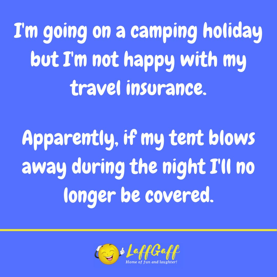 Camping holiday joke from LaffGaff.