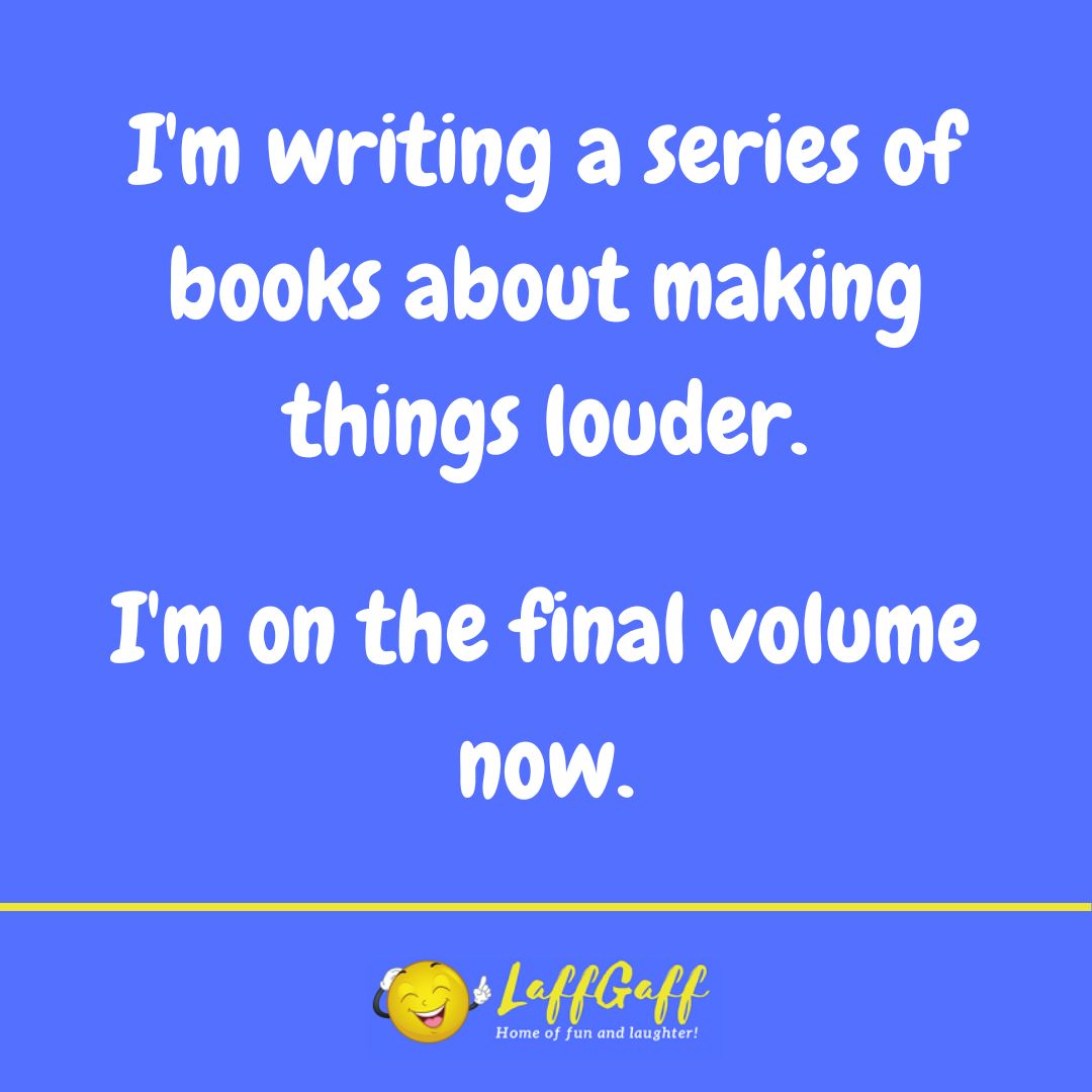 Louder books joke from LaffGaff.