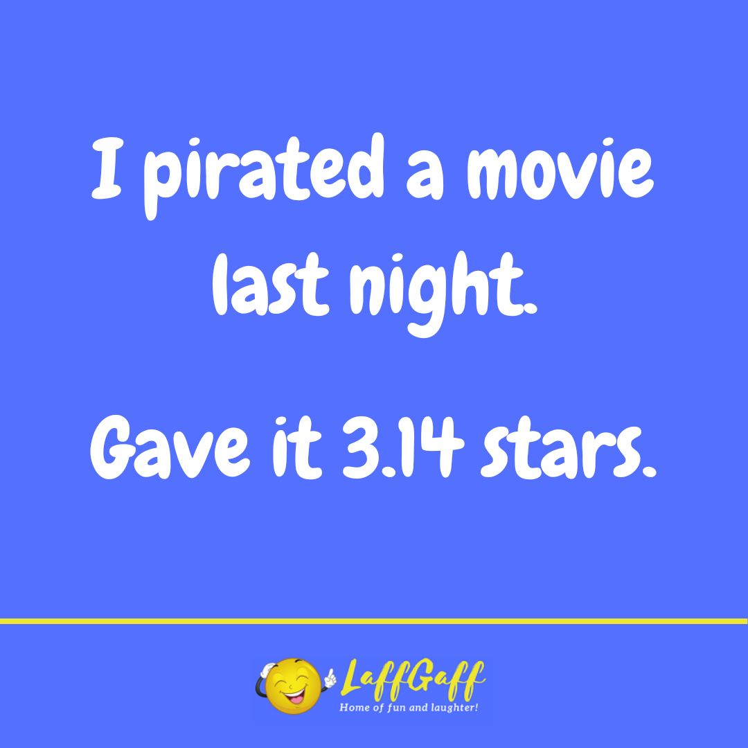 Pirated movie joke from LaffGaff.