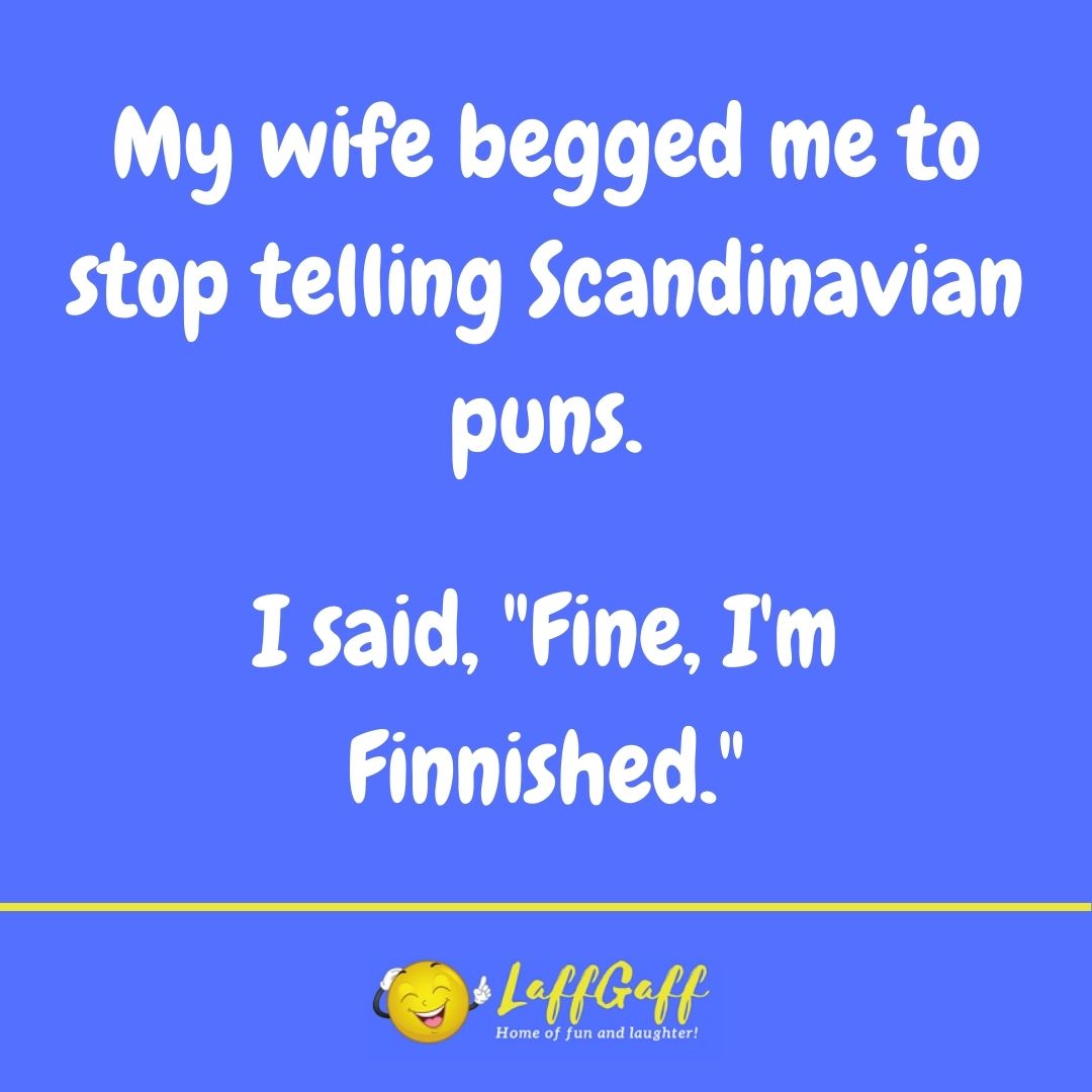 Scandinavian puns joke from LaffGaff.
