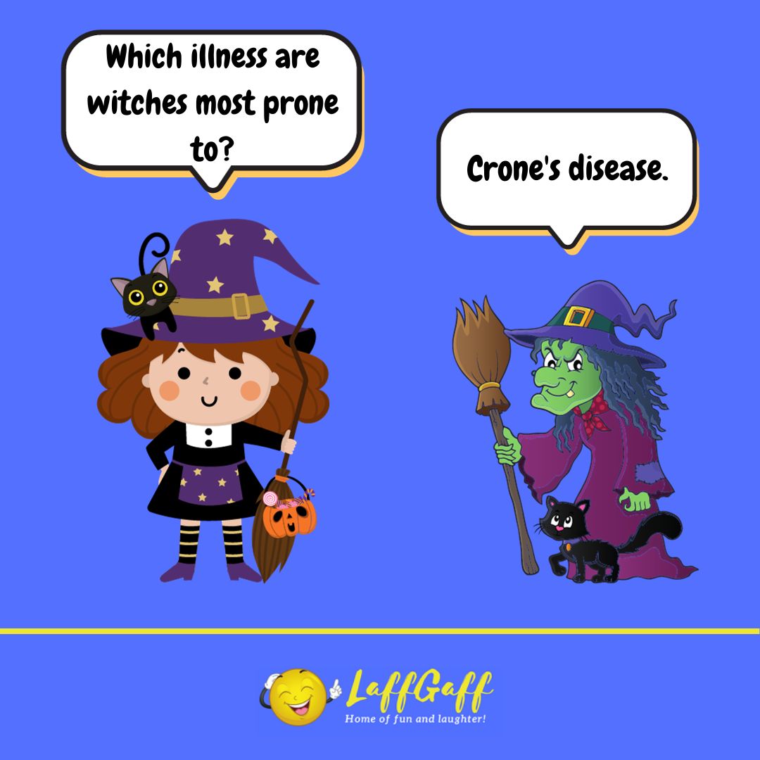 Which illness are witches most prone to joke from LaffGaff.
