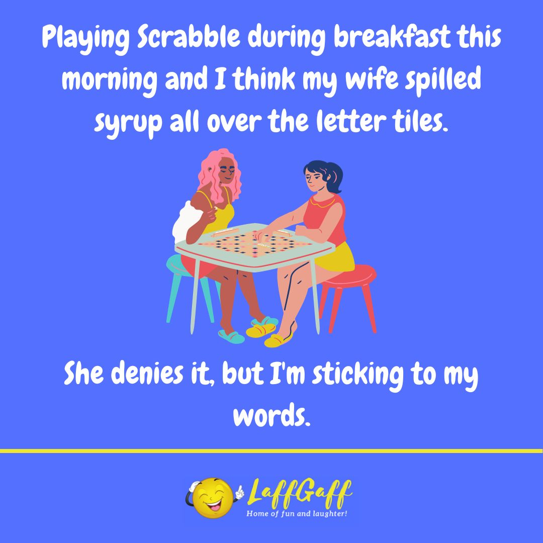 Breakfast Scrabble joke from LaffGaff.