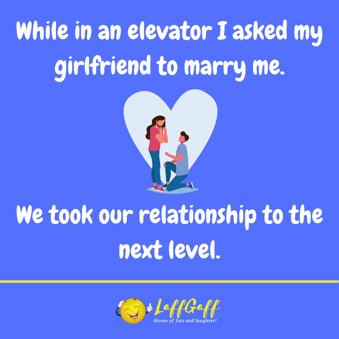 Elevator proposal joke from LaffGaff.