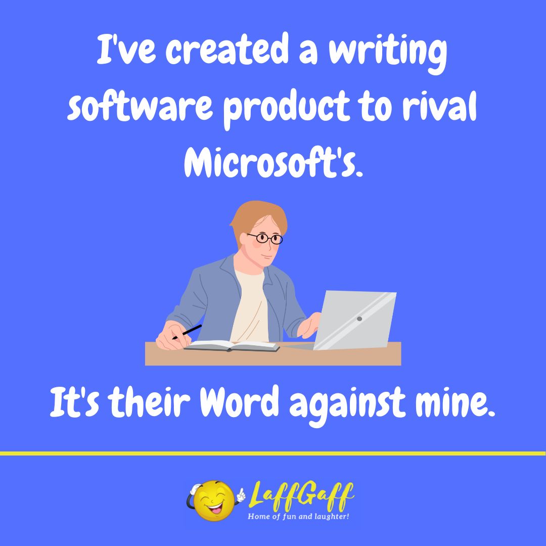 Microsoft competitor joke from LaffGaff.