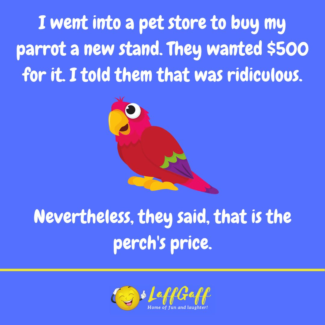 Parrot stand joke from LaffGaff.
