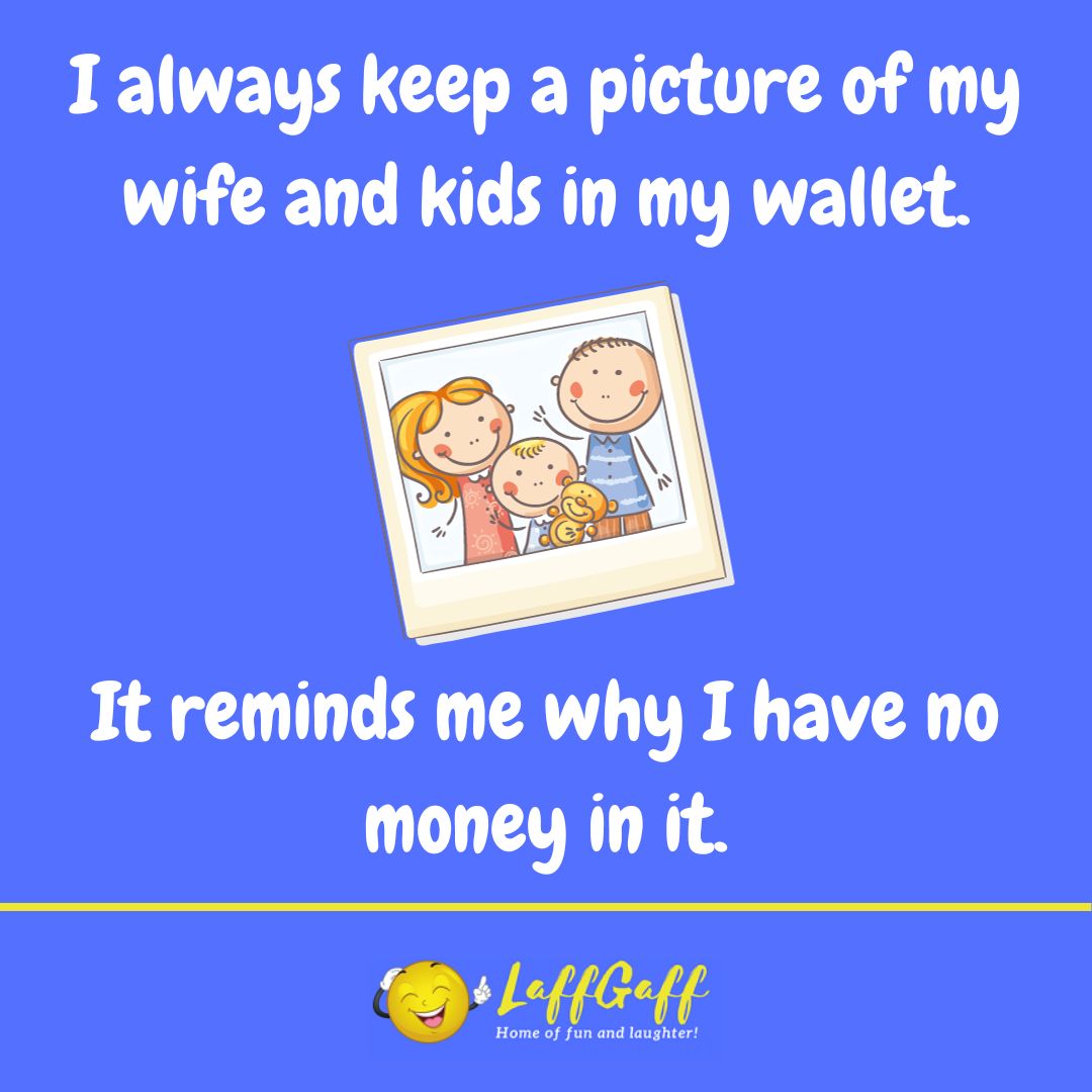 Wallet picture joke from LaffGaff.
