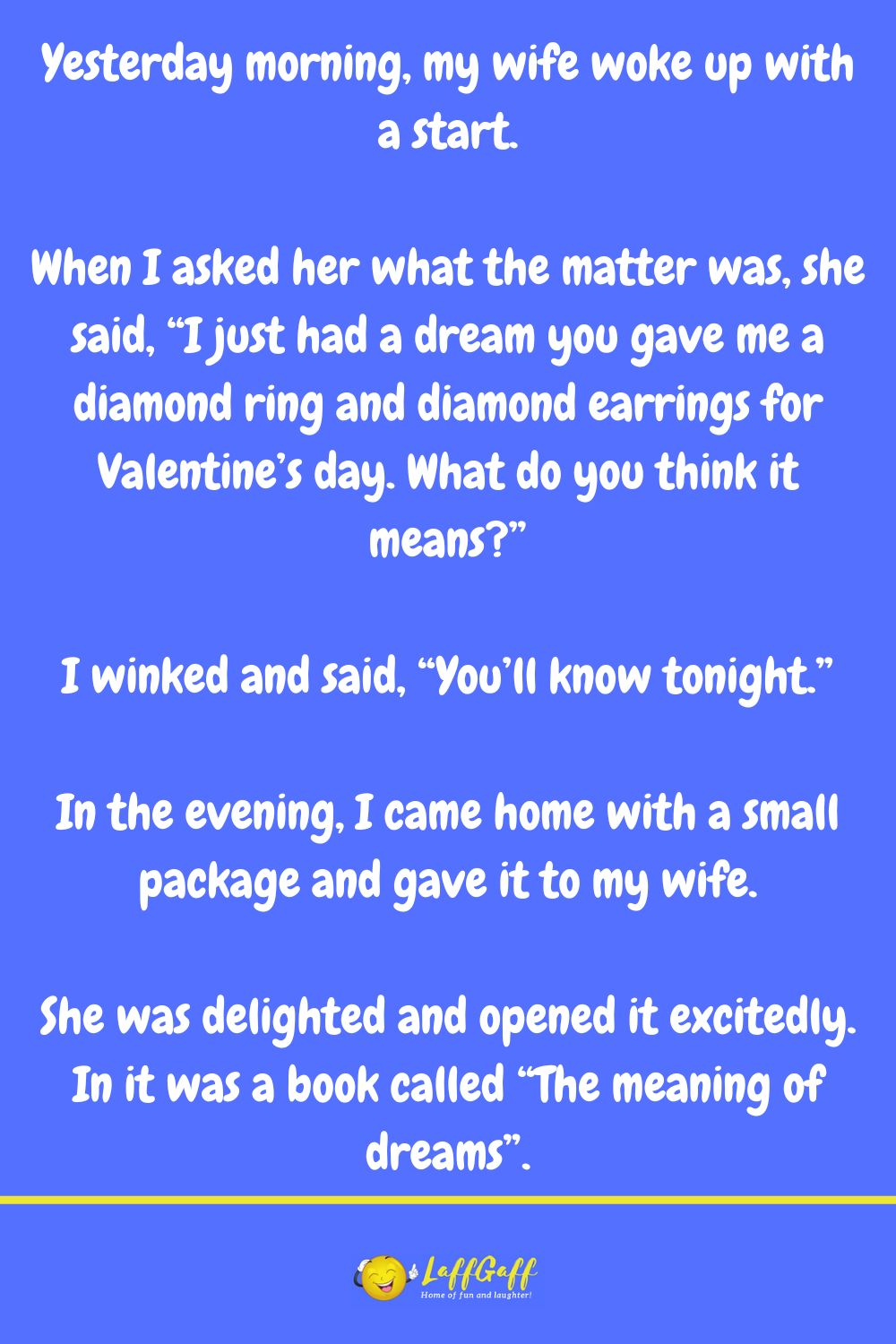 Valentine's Day dream joke from LaffGaff.