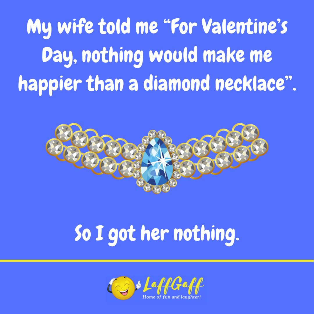 Diamond necklace joke from LaffGaff.