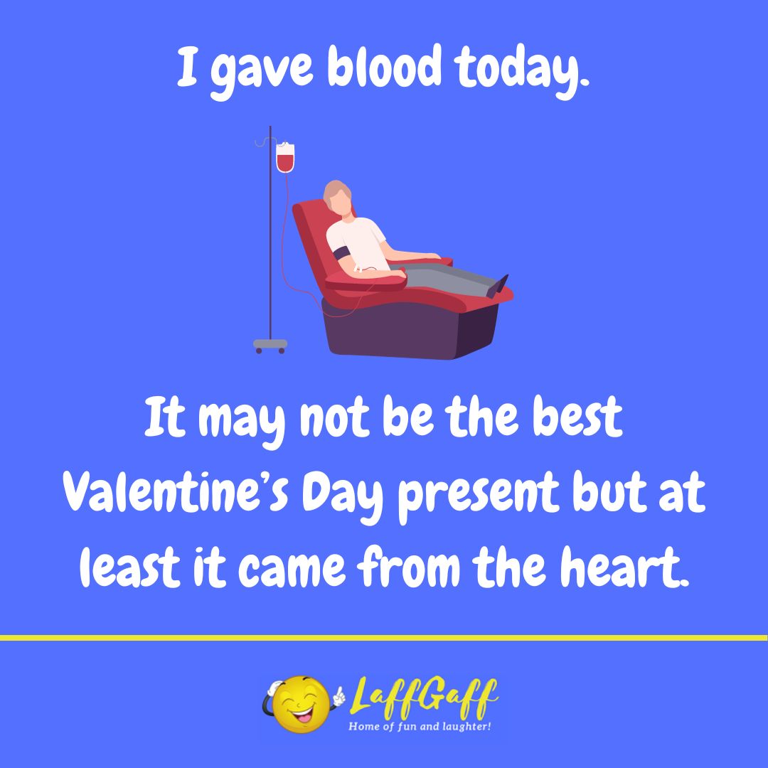 Give blood joke from LaffGaff.