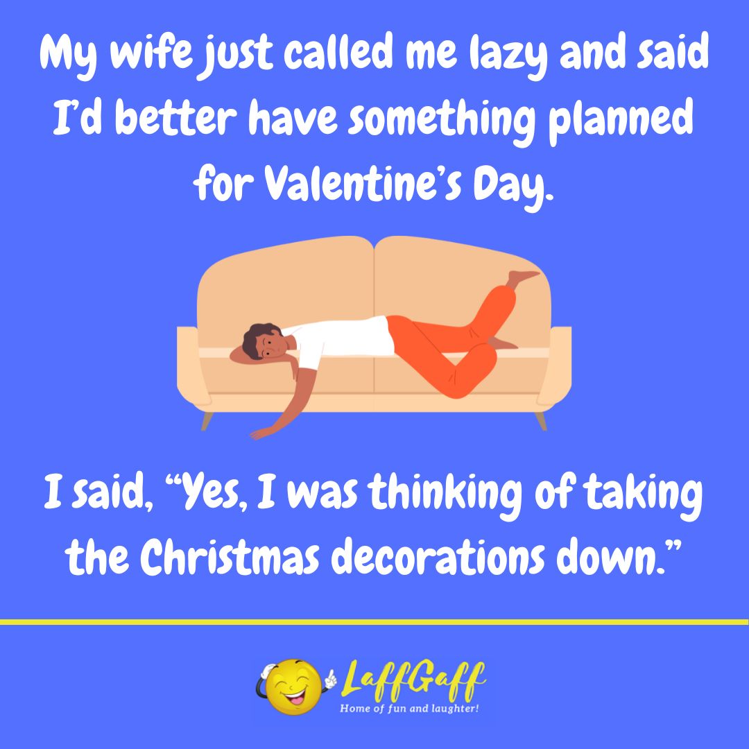 Lazy husband joke from LaffGaff.
