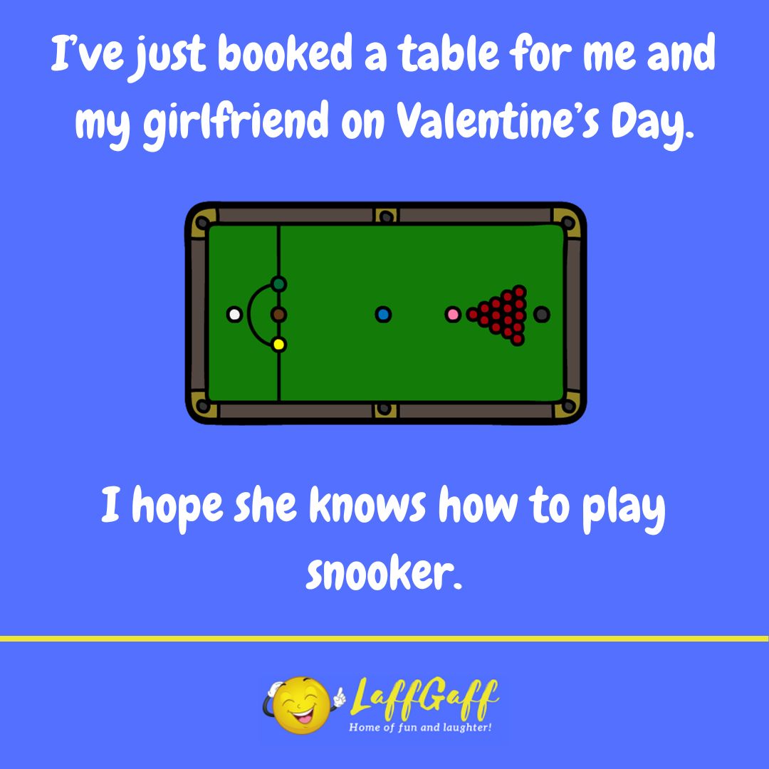 Valentine table booking joke from LaffGaff.