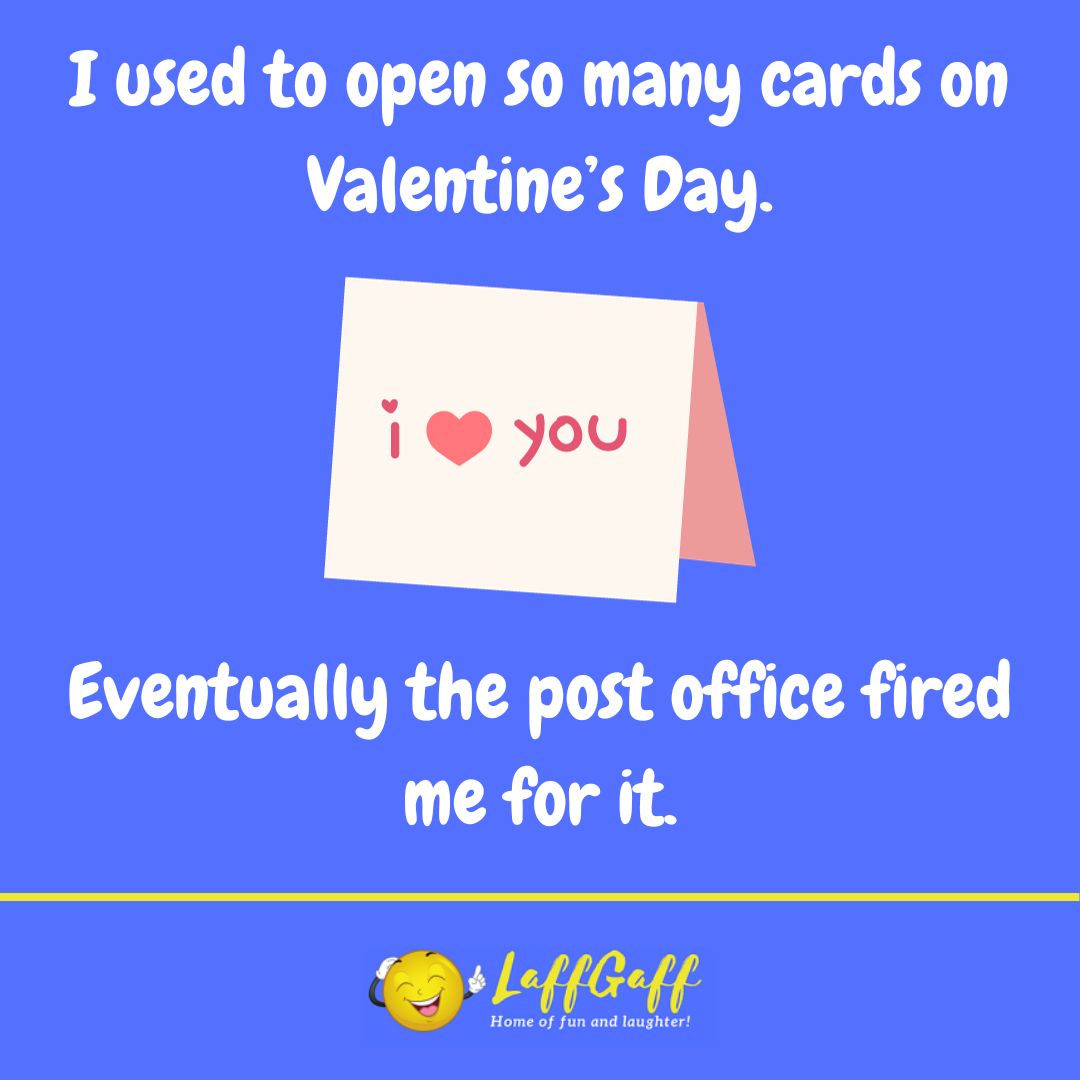 Valentine's Day cards joke from LaffGaff.