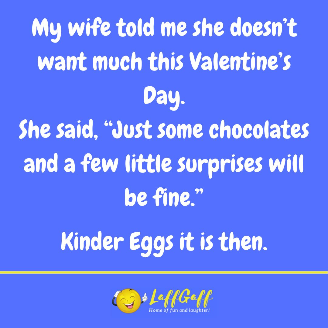 Valentine's surprise joke from LaffGaff.