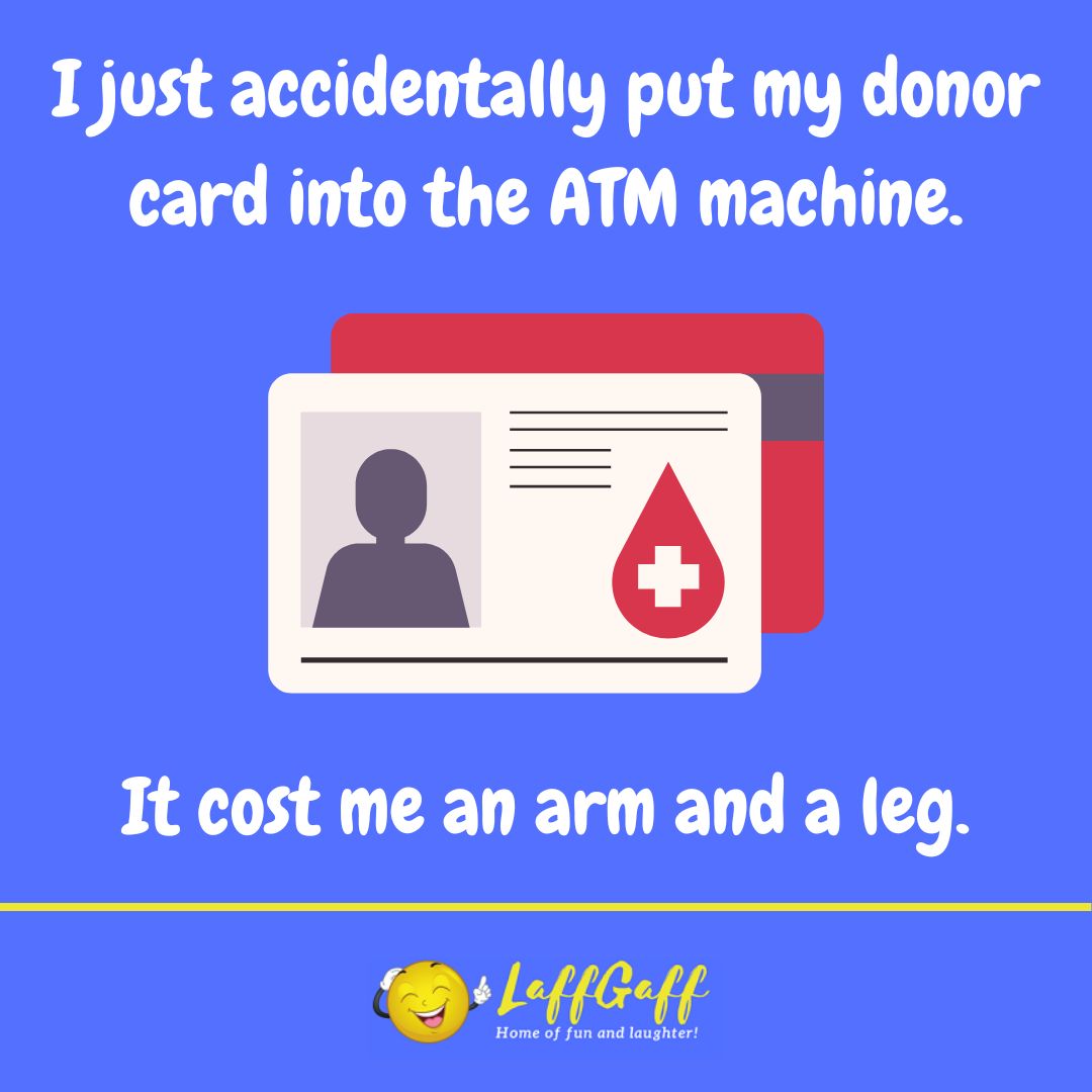 Donor card joke from LaffGaff.