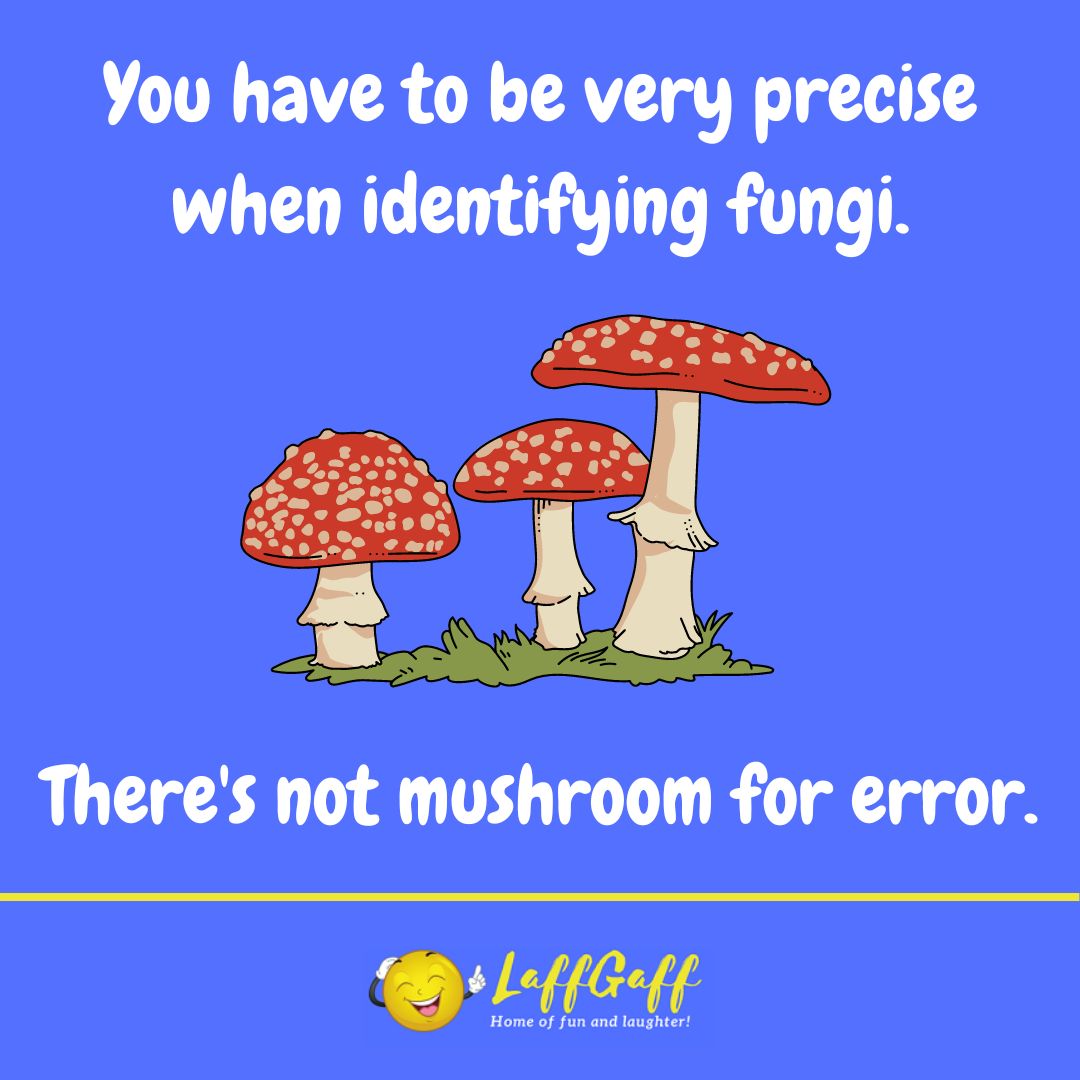 Fungi identification joke from LaffGaff.