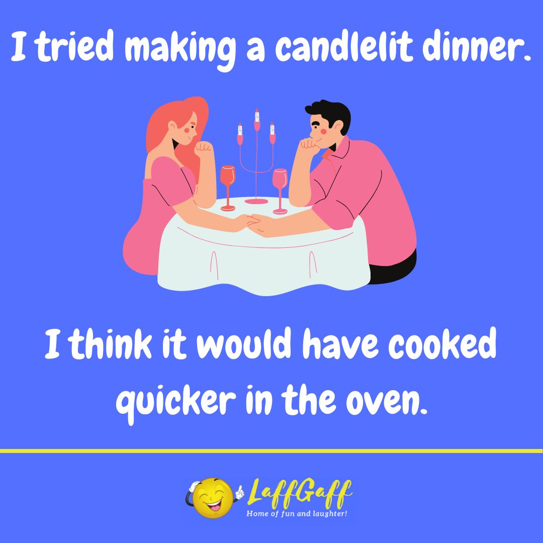 Candlelit dinner joke from LaffGaff.