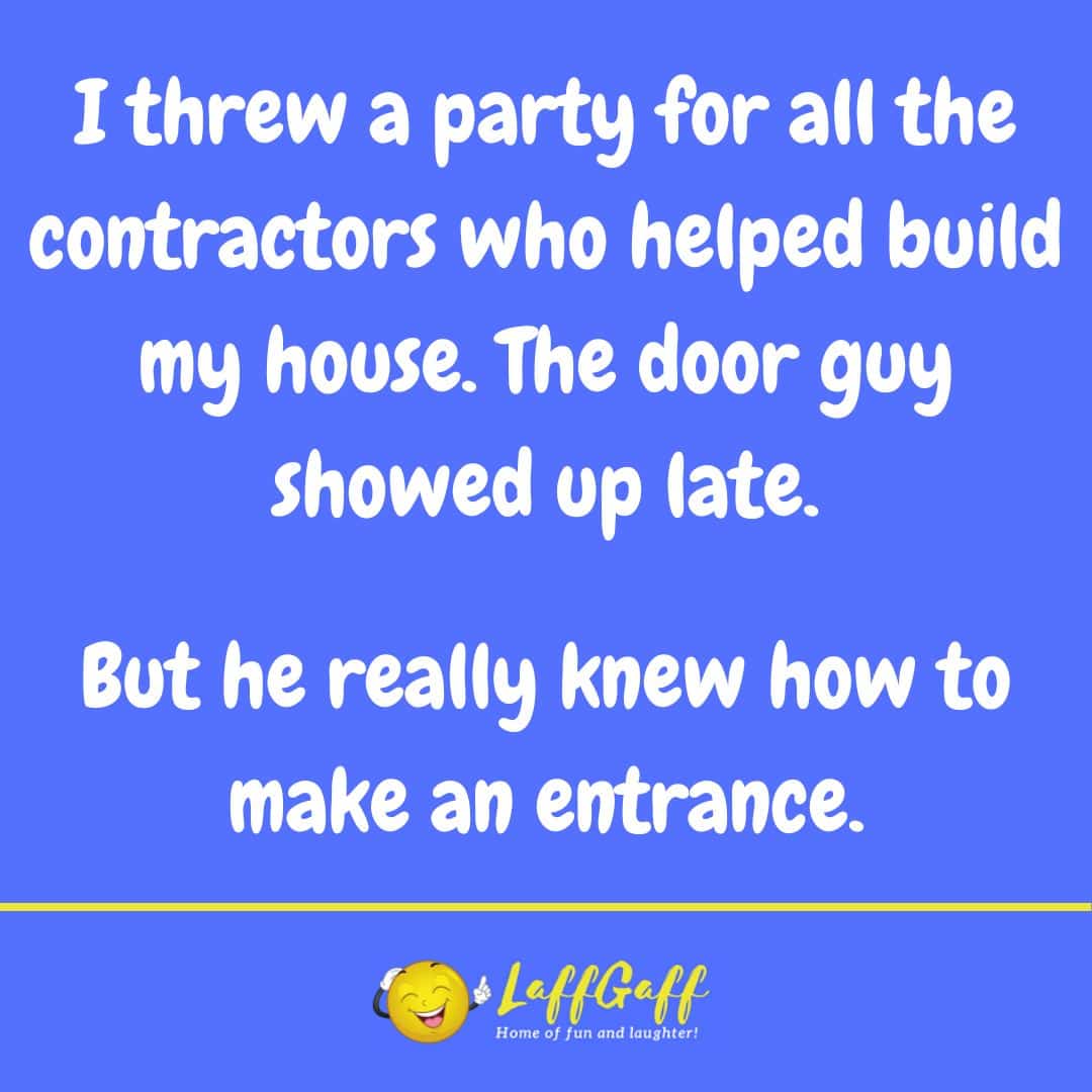 Contractor party joke from LaffGaff.