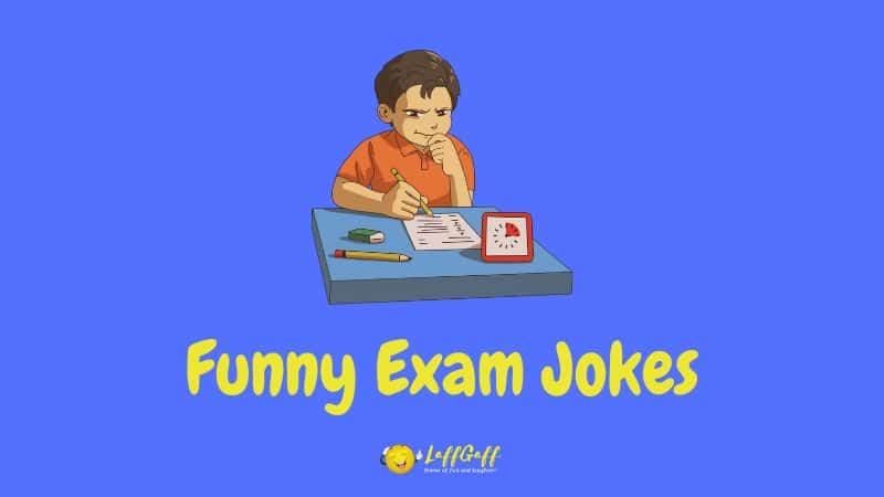 Header image for a collection of exam jokes.