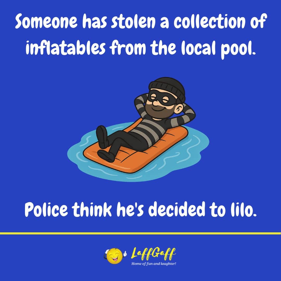 Inflatable thief joke from LaffGaff.